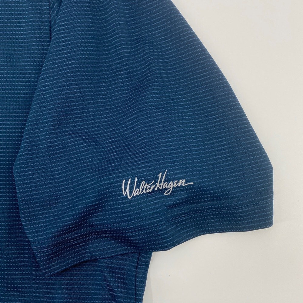 NEW Walter Hagen Essentials Polo Shirt Mens Extra Large Navy Blue Textured Golf - Picture 7 of 11